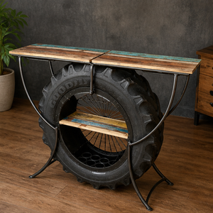 Ensemble de bar en bois massif et métal de style industriel, design moderne de haute qualité, chaises à dossier à lattes pour usage domestique et commercial - Product Image 4