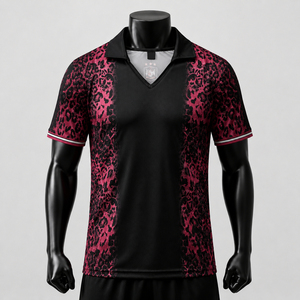 Maillot de football personnalisé pour homme, noir et rose, sublimation, uniforme d'équipe, fabricant de vêtements de sport OEM ODM, marque privée - Product Image 1