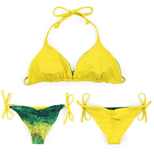 Conjunto de Bikini para Mujer, Color Rojo, Blanco y Azul, Estilo Americano, con Volantes, Traje de Baño de una Pieza, Transpirable, Ecológico, de Secado Rápido, para la Playa - Product Image 3
