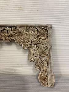 Panneau d'arche en bois sculpté à la main antique |   Porte indienne vintage, style moghol, décoration murale, cadre architectural pour la décoration de la maison - Product Image 5