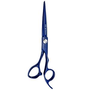 Ciseaux professionnels de coupe de cheveux de 6 pouces 440C acier bleu finition titane lame convexe pour stylistes barbiers Instruments de beauté - Product Image 1