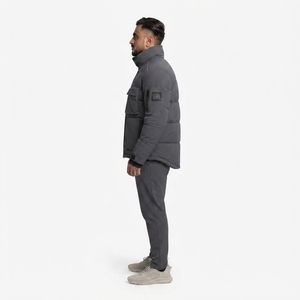 Custom <b>Techwear</b> Men's Waterproof Zipper Puffer <b>Jacket</b>-Futuristic Down Coat for Winter-B2B Supplier - Product Image 3