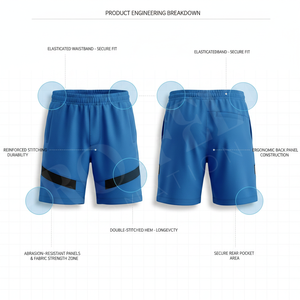 Relaxed Fitted Comfortable New Gym Sports Shorts Custom Embroidery Training Workout <b>Elastic</b> Waist Casual Activewear Shorts Men's - Product Image 2