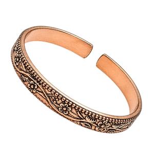 Pulseras de Cobre Martillado Hechas a Mano, Apilables, Ligeras, Abiertas, Unisex, Accesorios Tradicionales al por Mayor - Product Image 3