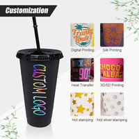 Gobelets en plastique personnalisés de 24 oz avec couvercles et pailles – Tasses réutilisables pour le camping, la randonnée, les fêtes et les cadeaux d'anniversaire – Vente en gros