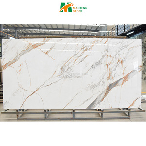 Tấm Bán Chạy nhất: Carrara trắng thiêu kết đá bếp <span class=keywords><strong>Countertop</strong></span> gốm đánh bóng bề mặt tráng men - Product Image 1
