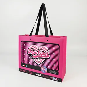 花式粉色包装购物大手提包衣服豪华纸质礼品袋定制