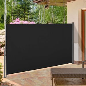 Toldo Retráctil para Patio de 10 Pies x 5 Pies con Lona de PVC Negra, Pantalla de Privacidad, Protección Solar, Marco de Aluminio Resistente al Viento - Product Image 2