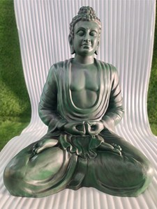FRP Buddha Statue Military Green Color High Quality Material for Living Room Meditation Room Home Garden-Export Quality - Product Image 3