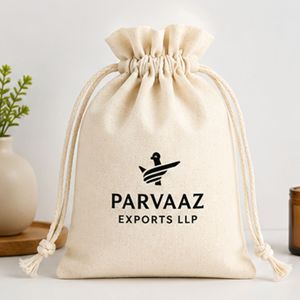 Organic Cotton Heavy-Duty Canvas <b>Drawstring</b> Pouch 18x22 cm Reusable Eco-Friendly Custom Logo Shopping & Gift <b>Bag</b> - Product Image 2