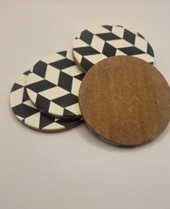 Handmade Bone Inlay Coasters Set Luxury Drink Coasters for Home and Table Decor - Product Image 3