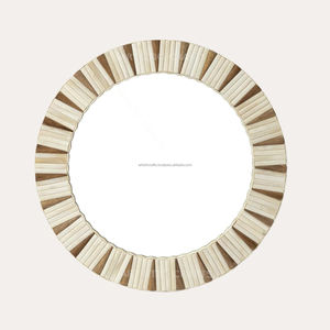 Miroir mural moderne personnalisé, fait à la main, forme et design d'incrustation de résine d'os en bois pour Diwali ou mariage à des fins décoratives - Product Image 4