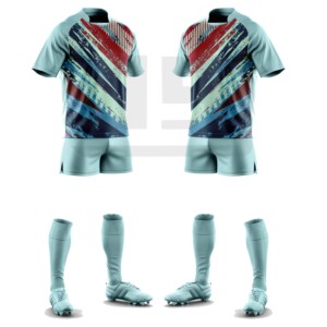 Ensemble de maillot et short de rugby imprimé numériquement, écologique, antibactérien, pour les séances d'entraînement et les compétitions - Product Image 2