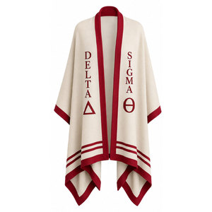 Delta Sigma Theta <b>Wool</b> Cape Shawl 1913 Heat Transfer Printing Long <b>Poncho</b> Women All Seasons - Product Image 2