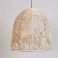 Abat-jour en rotin artisanal écologique, lampe suspendue tressée, style industriel européen, artisanat côtier chinois, ferme rustique