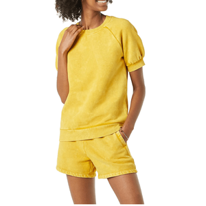 Nouveautés 2026 – Ensembles de Vêtements d'Été Personnalisables pour Femmes avec Logo Imprimé – T-shirt Col Rond Couleur Unie et Short Deux Pièces - Product Image 3