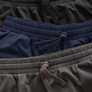 Short de bain décontracté pour homme, taille mi-haute élastique, tissé, couleur unie, doublé, séchage rapide, 100% coton respirant, style Wing-in, service OEM - Product Image 5