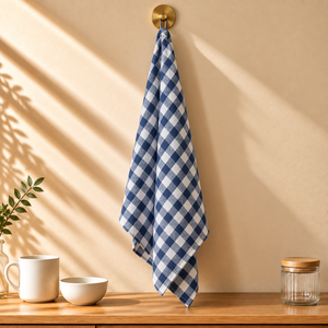 Essuie-tout de cuisine en lin naturel pour sécher la vaisselle, essuyer les mains, nettoyage domestique, motif à carreaux personnalisé, 100% lin - Product Image 3