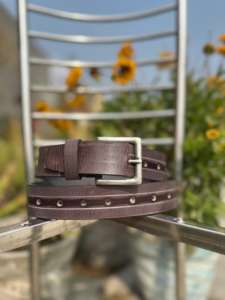 Cinturón Hecho a Mano para Hombre con Diseño Bordado y Hebilla de Hierro Estilo Western, 3.5 cm de Ancho, Cinturón Casual de 120 cm de Largo - Product Image 3