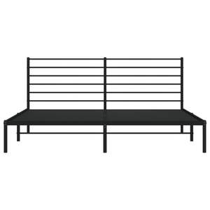 Cadre de lit rectangulaire complet en acier noir thermolaqué, lits en métal - Product Image 6
