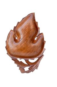 Bandeja Moderna de Madera con Forma de Hoja para Frutos Secos, Plato de Madera Artesanal para Aperitivos, Bandeja de Servicio Dividida para Decoración de Mesa de Centro - Product Image 2