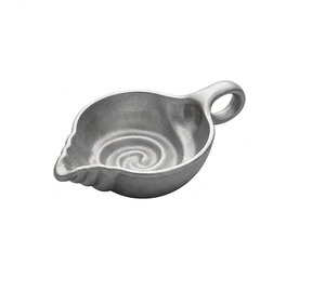 Bol en aluminium coulé en forme de feuille dorée, fait main, sculpté, design moderne, plat de service décoratif - Product Image 2