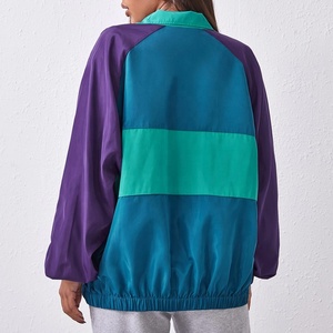 Low MOQ 2026 Autumn Color Block Drawstring Windbreaker <b>Jacket</b> for <b>Women</b> Custom Full Zipper <b>Women</b> Vintage <b>Jacket</b> Windbreakers - Product Image 6