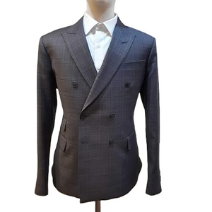 #197 Traje de negocios de doble botonadura para hombre Tallas grandes Manga larga Cuello en V Botón plisado Fly Tela transpirable Pantalones de 2 piezas - Product Image 1