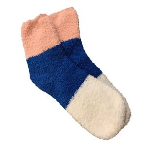 <b>Women</b> Fuzzy Ankle <b>Socks</b> Soft Plush Striped Warm Cozy <b>Winter</b> <b>Socks</b> Pink Navy White Comfortable Indoor Lounge Footwear Wholesale - Product Image 4