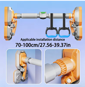 Support de dips réglable en alliage d'aluminium avec poignée orange pour l'entraînement de force à domicile - Product Image 4