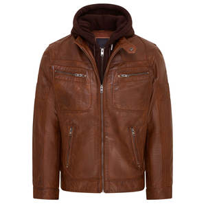 Chaqueta de Cuero con Capucha para Hombre, Chaqueta de Cuero Personalizada con Forro de Felpa Extraíble para Mujer, Proveedor Mayorista - Product Image 3