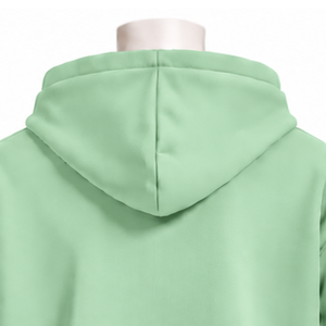 Sweat-shirt à capuche zippé vert menthe pour homme, avec patch lettres en chenille, en molleton épais, coupe oversize, style streetwear, avec poches kangourou - Product Image 4