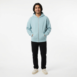Premium Quality Men Vintage Zip <b>Hoodie</b> Relaxed Fit Sweatshirt For Casual Outdoor And Daily Lifestyle Wear OEM Service - Product Image 1