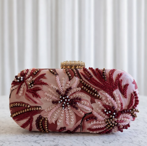Sac de soirée brodé floral perlé de haute qualité avec anse en anneau pour femme, idéal pour mariage et fête, vente en gros - Product Image 2