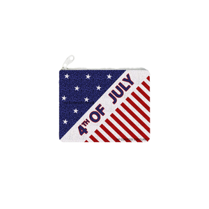 4th July Handmade Beaded Embroidery Customized <b>Coin</b> <b>Purses</b> with Zipper Closure Soft Seed Beads - Product Image 5