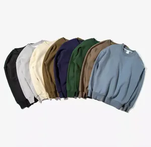 Sweat-shirt à capuche pour homme en coton lourd, coupe oversize, col rond, avec logo brodé personnalisé, motif uni, impression numérique hiver - Product Image 6