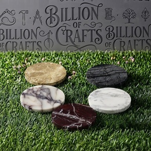 Posavasos Redondos de Mármol Natural Clásico Telazuo, Hechos a Mano, Duraderos, para Decoración del Hogar, Cocina y Bar - Product Image 1