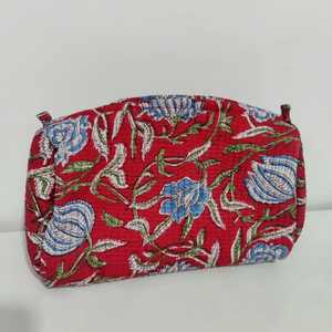 Trousse de Toilette Vintage Grande Taille en Coton Matelassé Imprimé au Bloc, Faite à la Main, pour Femme - Meilleure Vente - Product Image 3