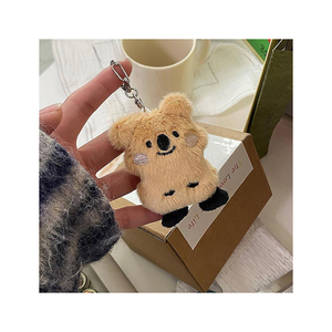 <b>Cute</b> Koala Plush Keychain 3D Cartoon Soft Toy Faux Fur White Gray Carabiner Pendant Decor - Product Image 6