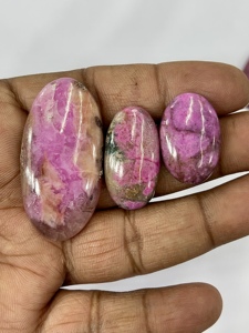 Thulite rose naturelle, pierres précieuses en vrac, cabochons de forme ovale, lot de 10 pièces, 95g, fournisseur en gros de pierres précieuses en vrac pour les acheteurs chinois - Product Image 3