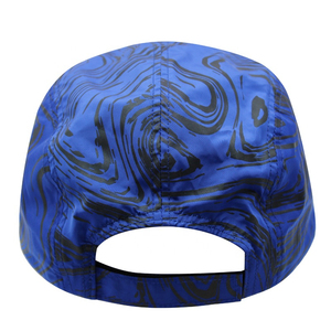 Casquette de baseball unisexe ajustée à 6 panneaux, motif géométrique bleu, pour l'extérieur, décontractée, printemps-été, respirante, imperméable, en polyester - Product Image 3