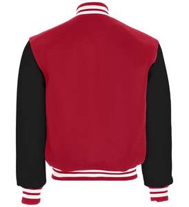 Veste universitaire unie de haute qualité pour homme avec manches classiques, style veste de moto d'hiver avec motif lettres - Product Image 6