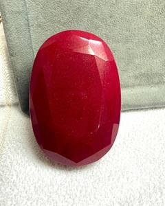 Rubí Indio Grande Calentado, Gema Natural Suelta de Corte Oval Facetado, Rubí Oval Facetado Calentado Extra Grande de 5000CT - Product Image 1