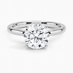 Bague solitaire en or blanc 14 carats plaqué or, sertie d'un diamant Moissanite taille ronde de 2 carats, couleur D, clarté VVS1 – Prix bas, forte promotion - Product Image 1