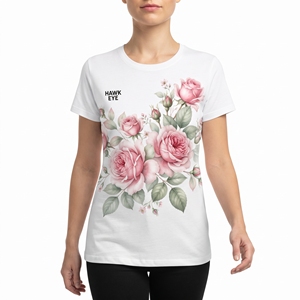 T-shirt à imprimé floral pour femmes, manches courtes, col rond, coupe classique, jersey coloré, vêtements décontractés d'été, respirant, vente en gros - Product Image 1