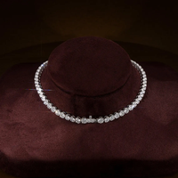 Collar de tenis con diamantes cultivados en laboratorio, con diamantes certificados por IGI, en oro macizo de 10K, 14K, 18K, elegante joyería para bodas.