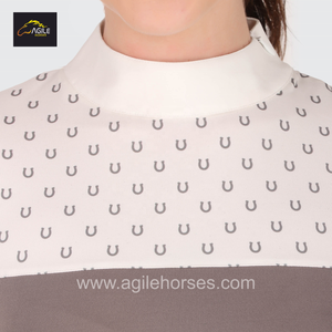 Nueva llegada Ropa ecuestre Ropa deportiva Camisa de espectáculo Capa base Top de manga corta Camisa de equitación técnica al por mayor personalizada - Product Image 2