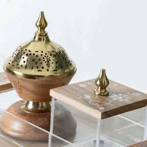 Brûleur d'encens aromatique en bois d'acacia au design tendance, porte-encens de qualité supérieure, porte-encens en bois personnalisé pour la maison - Product Image 3