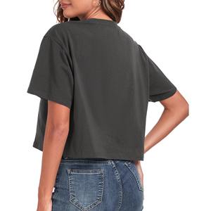 Women's Short Sleeve Cotton Jersey T-Shirt Casual Solid Color Regular Fit Knitted Plain Dyed <b>Top</b> - Product Image 3