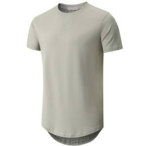 T-shirt long pour homme, coupe décontractée, en coton 230 GSM, idéal pour l'été, tailles personnalisées, services OEM, fabrication, faible MOQ - Product Image 1